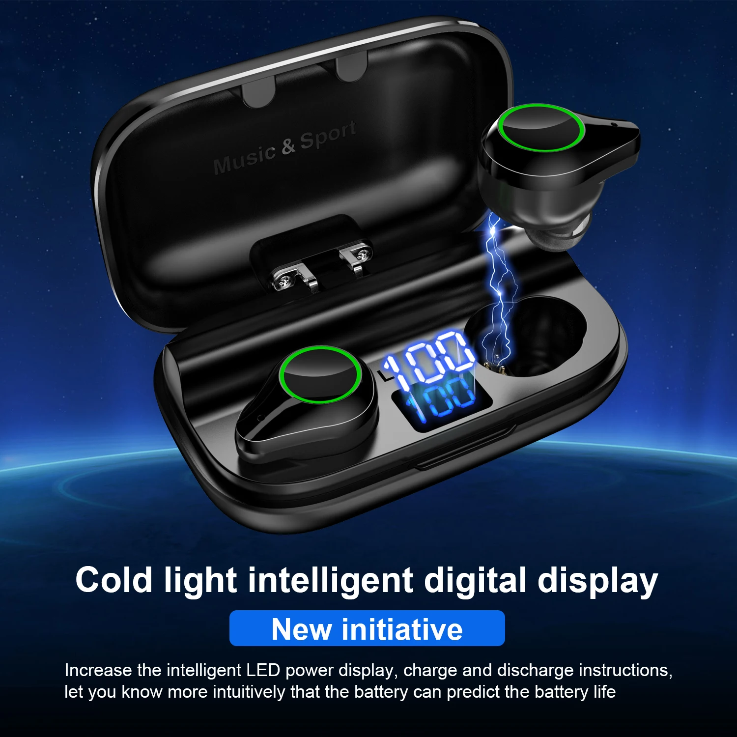 

SELECTEC T8 TWS 5.0 Wireless Bluetooth Earphone Headset IPX7 Waterproof headphones 4000mAh Power Charging box IN-Ear Earphone