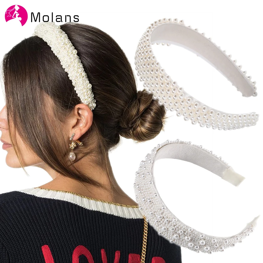 Diadema de perlas molanas para mujer, accesorios el cabello, diademas de moda para niña, banda para el pelo, para novia, de boda - AliExpress Accesorios para la ropa
