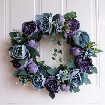 

Artificial Peony Flowers Wreath Garland Home Wedding Flower Arrangement Decor Flower Wreath Decoration