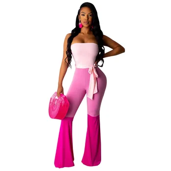 

Summer Autumn Women Jumpsuit Bodycon Playsuit Bodysuit Overalls Rompers Plus Size Patchwork Color Sleeveless Jumpsuits