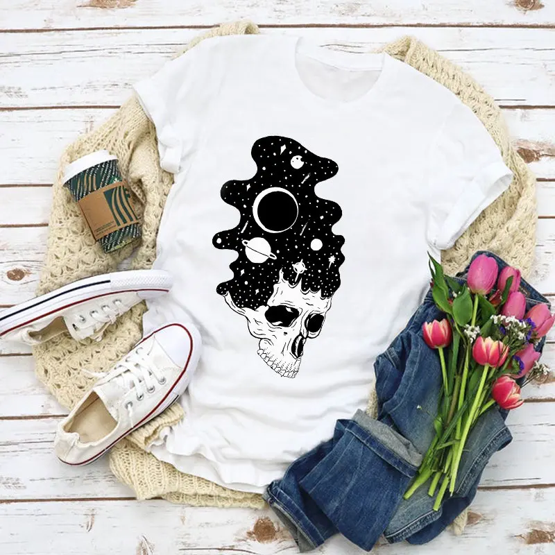 Woman Pattern T-shirt Witch Coffee Cartoon Fashion Summer Plus Size T-shirt Top Harajuku T-shirt Ladies Clothes Woman Pattern T-shirt Witch Coffee Cartoon Fashion Summer Plus Size T-shirt Top Harajuku T-shirt Ladies Clothes