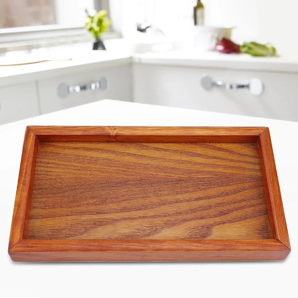 Rectangle Wooden Tea Tray Serving Table Plate Snacks Food Storage Dish For Hotel Home With Handle Serving Tray Home Decoration