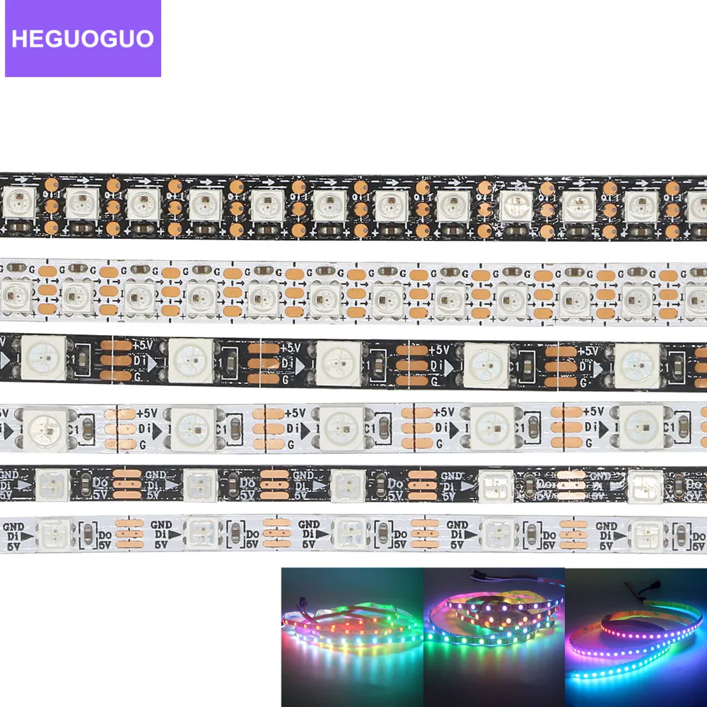 WS2812B Светодиодная лента WS2812 3535 5050 IC узкая ширина 4 мм 5 8 умный Индивидуальный