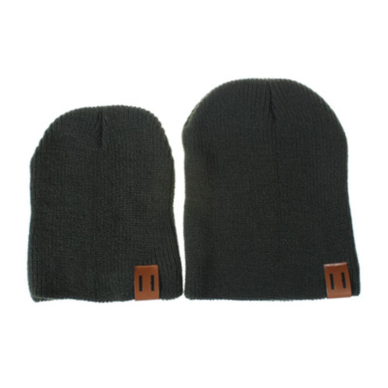 2 шт./компл. шапки для мамы и ребенка тюрбан Beanie Теплые шапки Мягкая шапка для девочек и мальчиков стрейчевая шляпа осень-зима - Color: 3