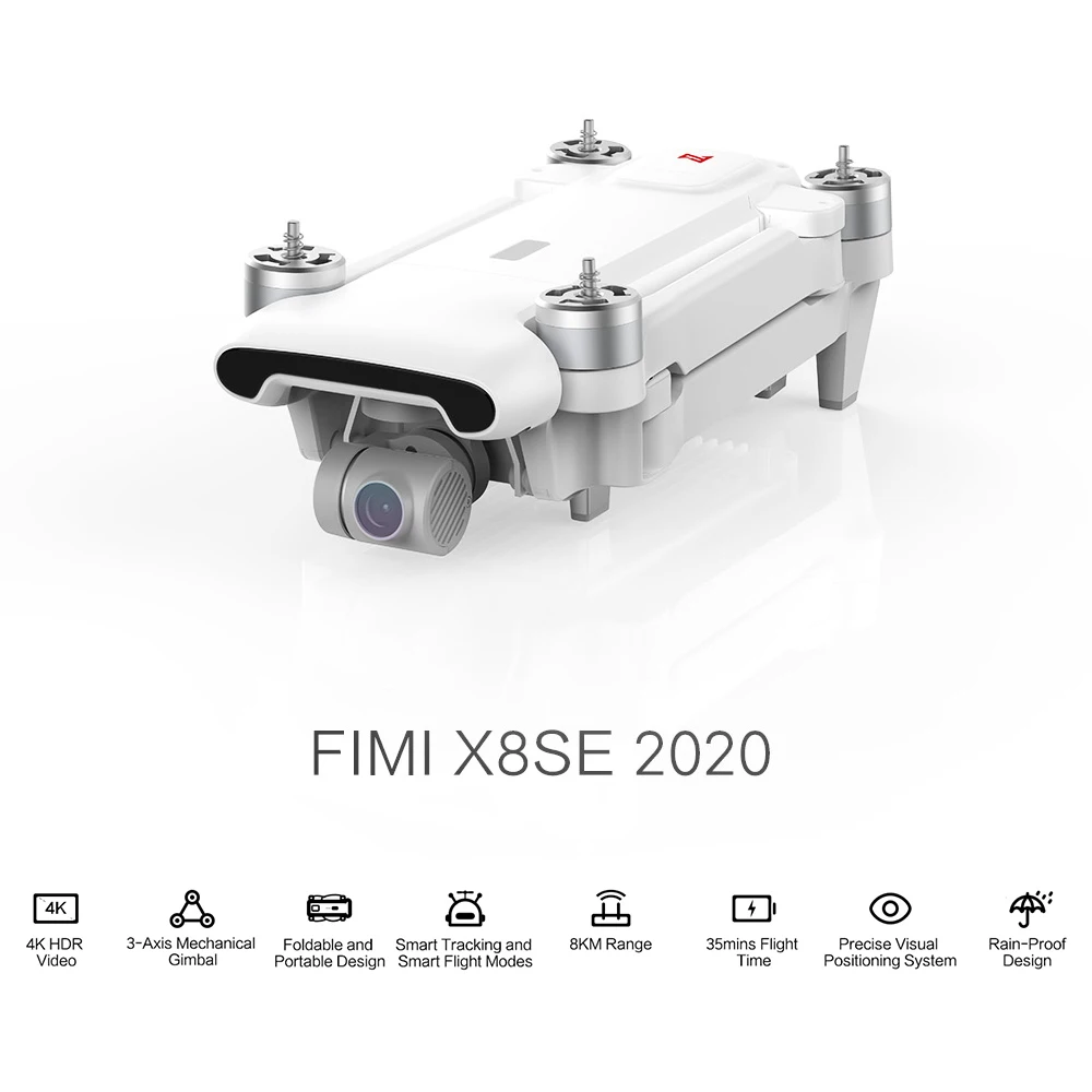 FIMI X8se 2020 3 Axies 4K H.265 HDR 35 минут времени полета 8 км удаленного Управление