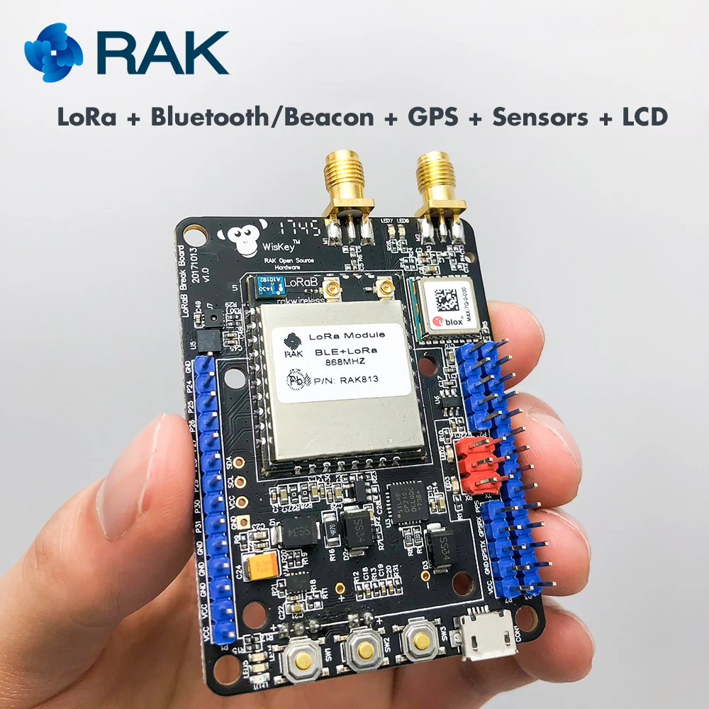 RAK LoRa RAK815 Гибридный трекер местоположения, RAKwireless Lora RAK Bluetooth Маяк gps трекер LoRaWAN, RAK813 брейк