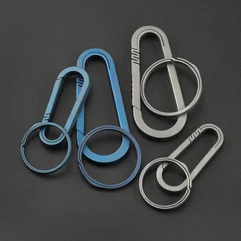 

Titanium Alloy Keychains Car Key Waist Keychain Pendant Hanging Backpack Buckle Outdoor Hiking Climbing Accessories