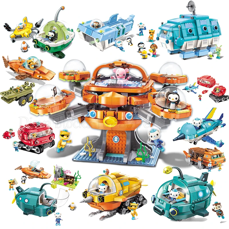 

Octonauts Kwazii Gup Creator Deep Sea Building Blocks Figures Bricks Kit Classic Ocean Submarine Model Kids Toys Gifts