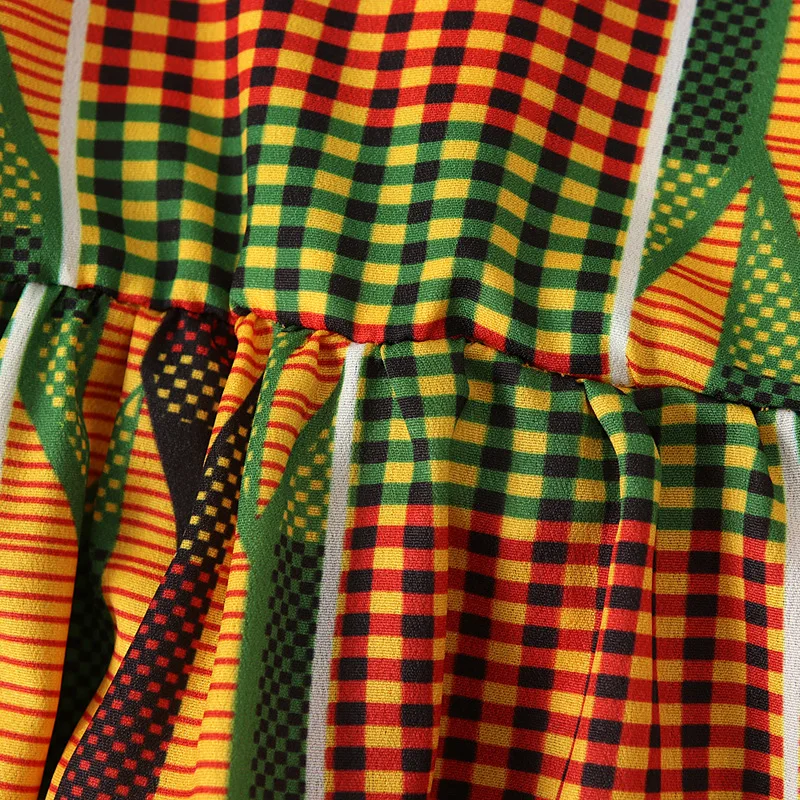 Одежда для девочек в африканском стиле; детская одежда; Bazin Riche Dashiki; модные милые платья в полоску с принтом; комбинезоны для малышей с повязкой на голову