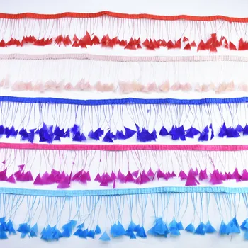 

2 Meters/Lot Dyed Turkey Goose Feather Trims Fringe Trim White Pheasant Feather Trimming Skirt Dress Carnival Costumes Clothing