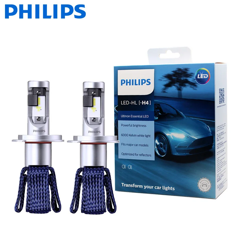 2X Philips Ultinon Essential LED Kit 6000K 12V H4 9003 HB2