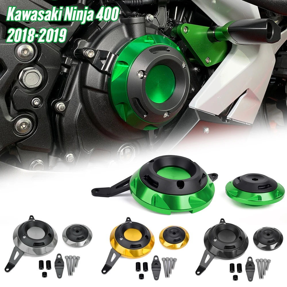 

Motorcycle Engine Cover Frame Sliders Crash Pad Stator Case Protector Guard For Kawasaki Ninja 400 Z400 Ninja400 EX400 2018-2023