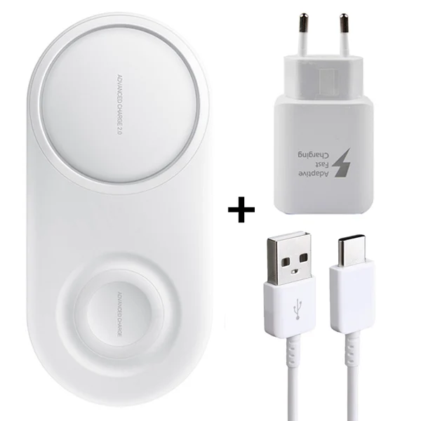 White samsung быстрый беспроводной зарядный коврик EP-P5200 для samsung Watch gear S4 S3 Galaxy S10 Note10 Plus S9 Note9 IPhoneX Mate30 - Цвет: White