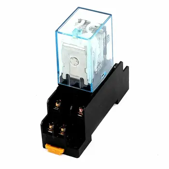 

LY2NJ DC 6V Coil 8Pin DPDT Electromagnetic Power Relay w Socket Base