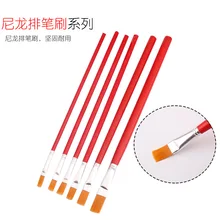 6 набор красный стержень нейлоновая вата масляная краска s пигментные акварельные краски ручка промышленная краска щетка широкая щетка, включающая ряд пенообразных щеток