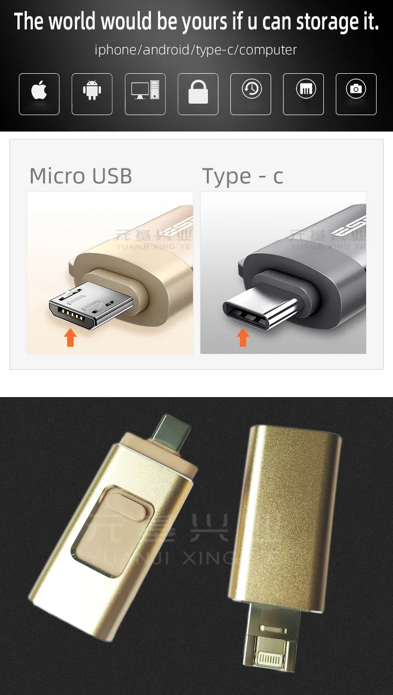 OTG 4 в 1 Тип-c кард-ридер usb2.0 высокоскоростной U диск маленький мини Многофункциональный otg кардридер мобильного телефона из алюминиевого сплава