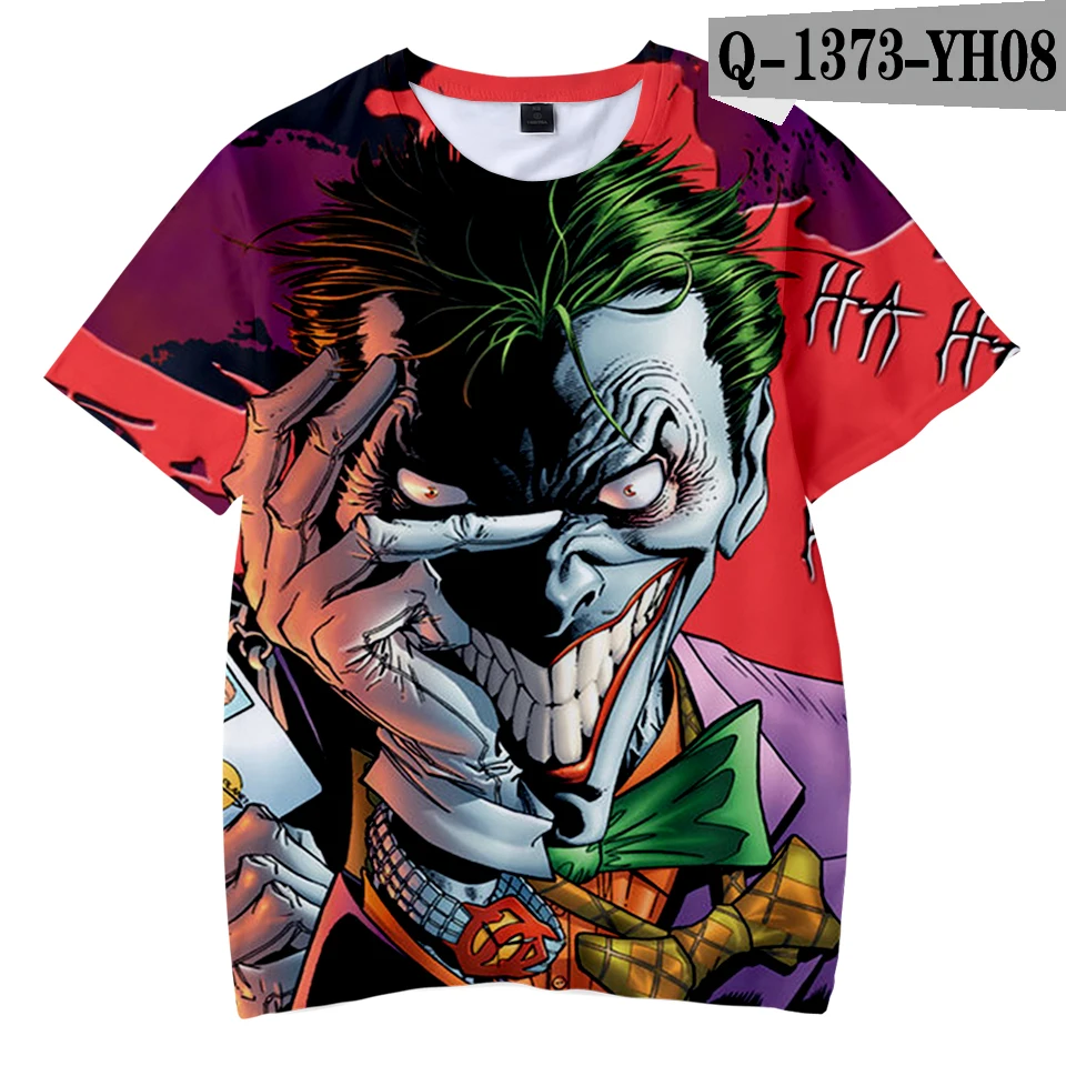 Haha Joker Movies/футболка для мальчиков летняя детская футболка футболки с объемными рисунками для Хэллоуина, топы для мальчиков и девочек, Забавный Джокер, имитация смеха - Цвет: one