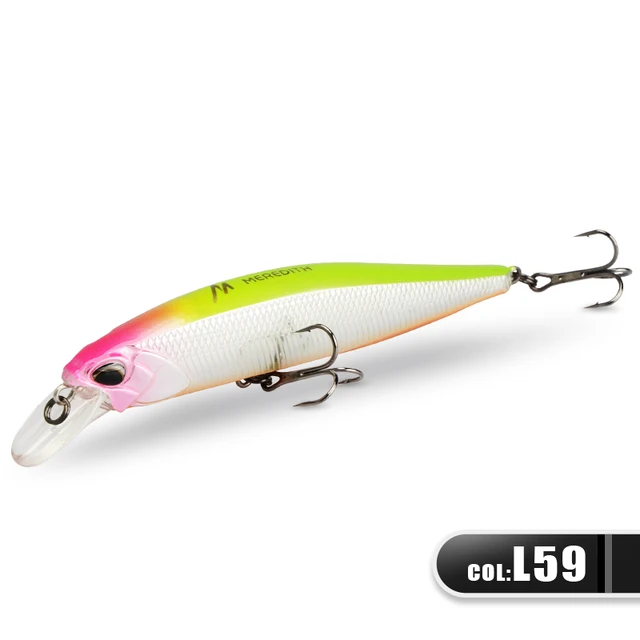 MRERDITH JERK MINNOW 100F 14g  Floating Wobbler Fishing Lure 24Color Minnow Lure Hard Bait Quality Professional Depth0.8-1.0m JBR-100F-L59