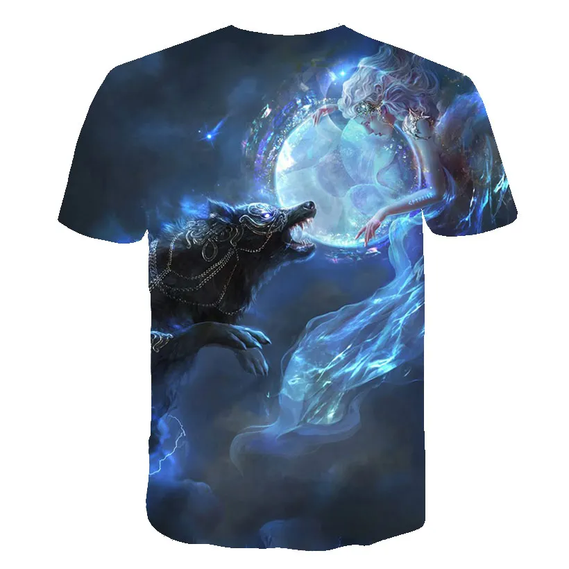 3D printed T-Shirt for Men with Wolves Images-5