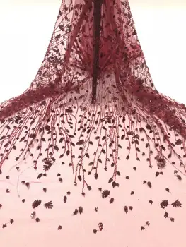 

newest special pattern french style embroidered lace JOY-3619 African embroidered Tulle Lace with sequins for bridal dress