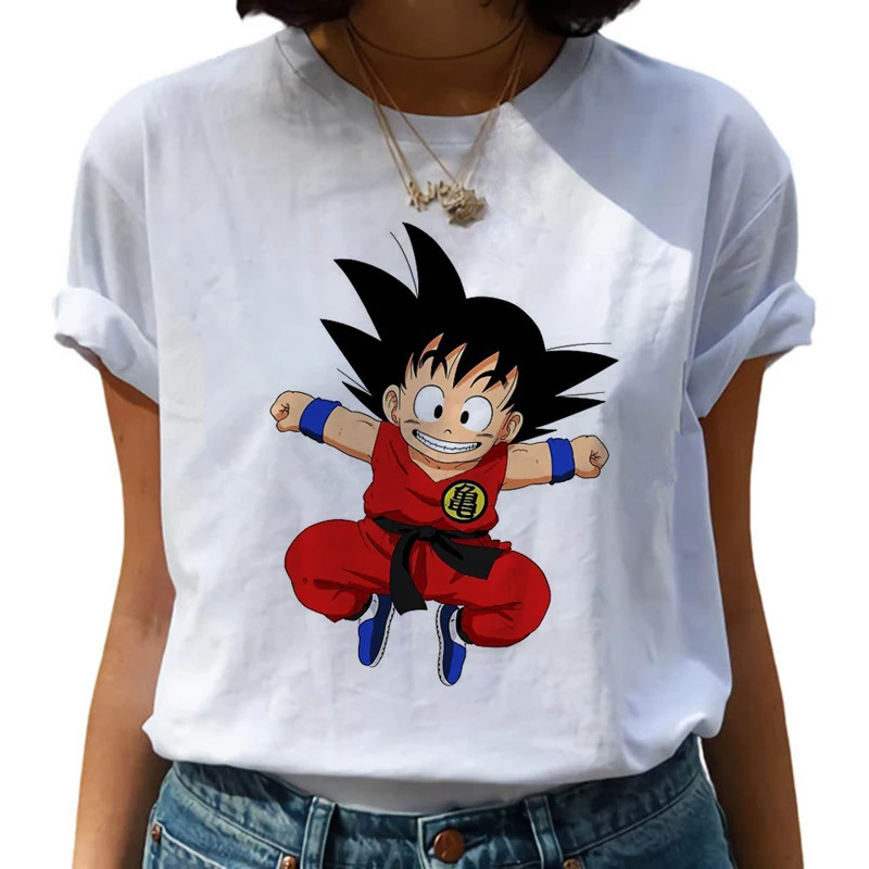 Dragon Ball Z веселое Harajuku футболка для женщин Kawaii Son Goku футболка Аниме Супер Saiyan Ullzang футболка 90s футболки с графическим изображением женские