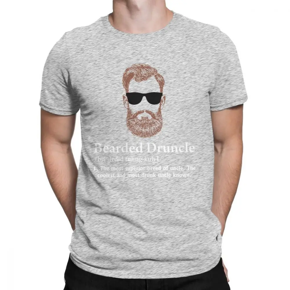 gray Футболка Midnite Star Bearded Druncle Drunk Uncle, потрясающие футболки с круглым вырезом, идея забавного подарка, хлопковая одежда размера плюс, футболка - Цвет: gray