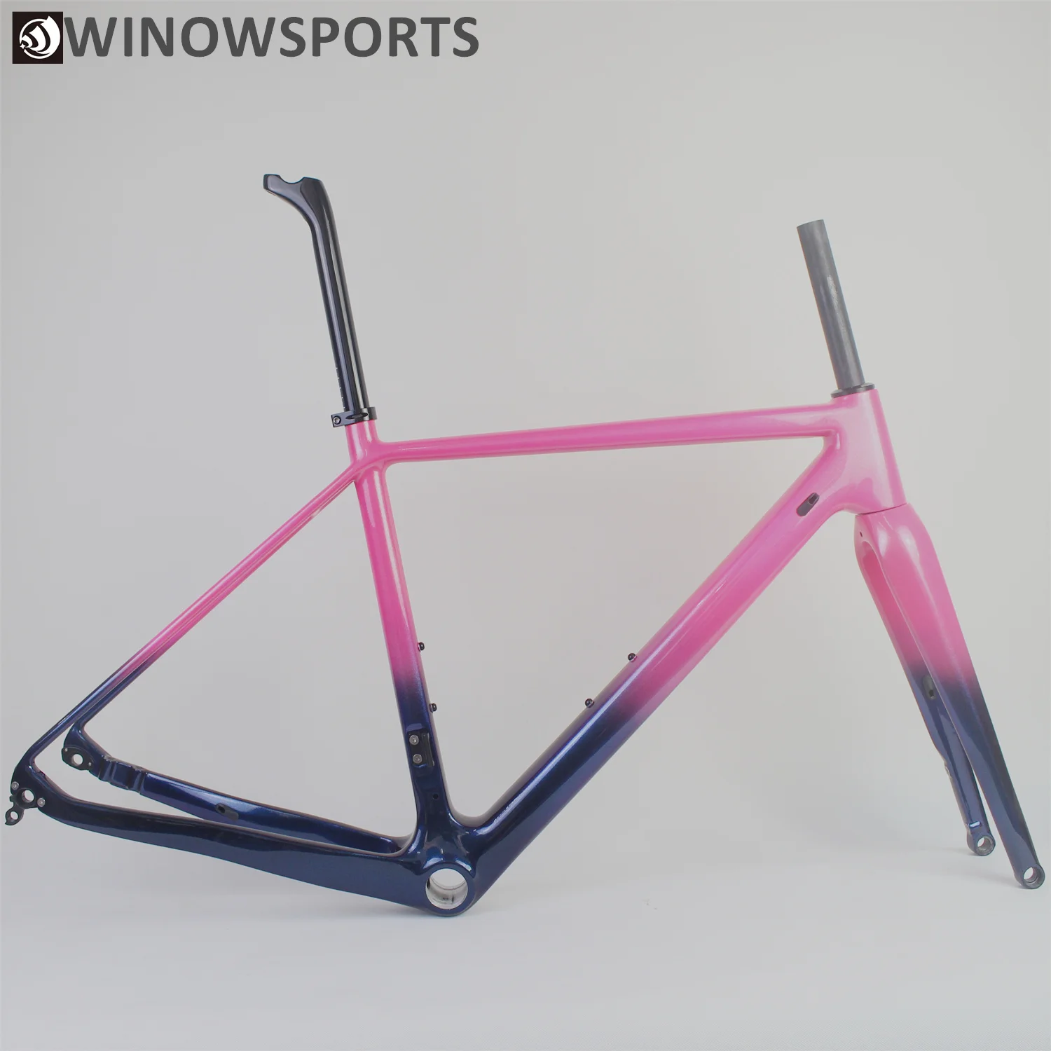 Cheap Chameleon customs painting carbon fiber gravel bike frame new flat mount disc brakes carbon cyclocross disc brake 700*38c tyres 1