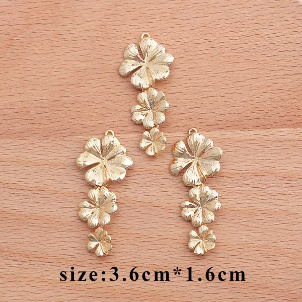 GUFEATHER M336, ювелирные аксессуары, 18k позолоченный, diy кулон, форма цветка, ручная работа, diy серьги, изготовление ювелирных изделий, 10 шт./партия - Цвет: M33616