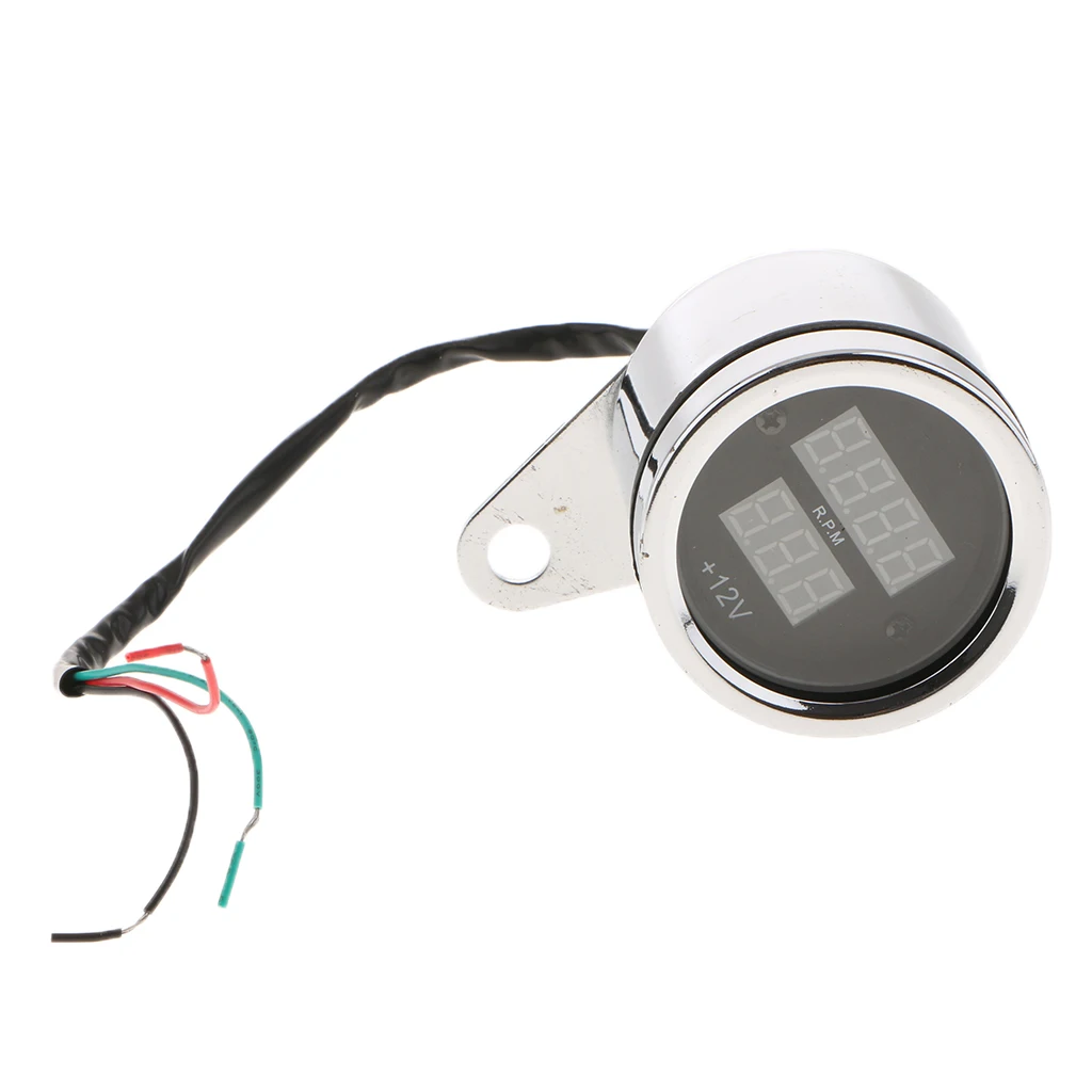 Red & Blue Digital LED Voltmeter Tachometer Tacho Gauge 62mm