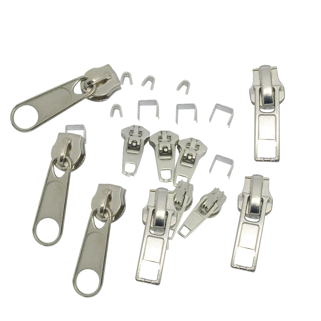 22Pcs Metal Alloy Sewing Zipper Repair Kit Zipper Sliders Zip Stop Head Instant Replacement Accessories Tool Universal 