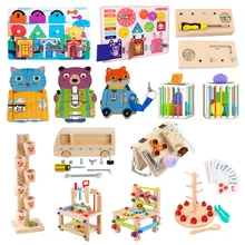 Planche d'activités Montessori pour bébé, jeu de boulons à vis, jouet en bois
