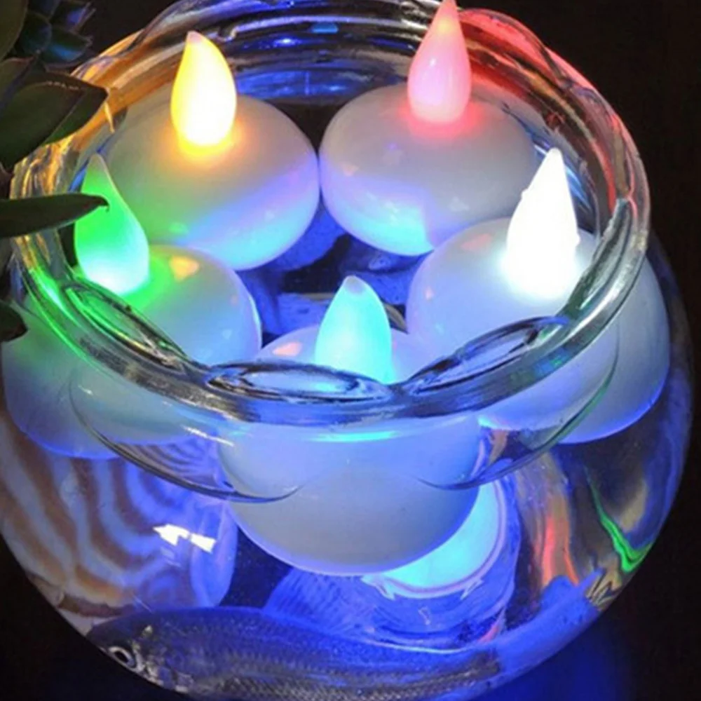 24pcs Waterproof Led Floating Tealights Electric Flameless Candle Lamp