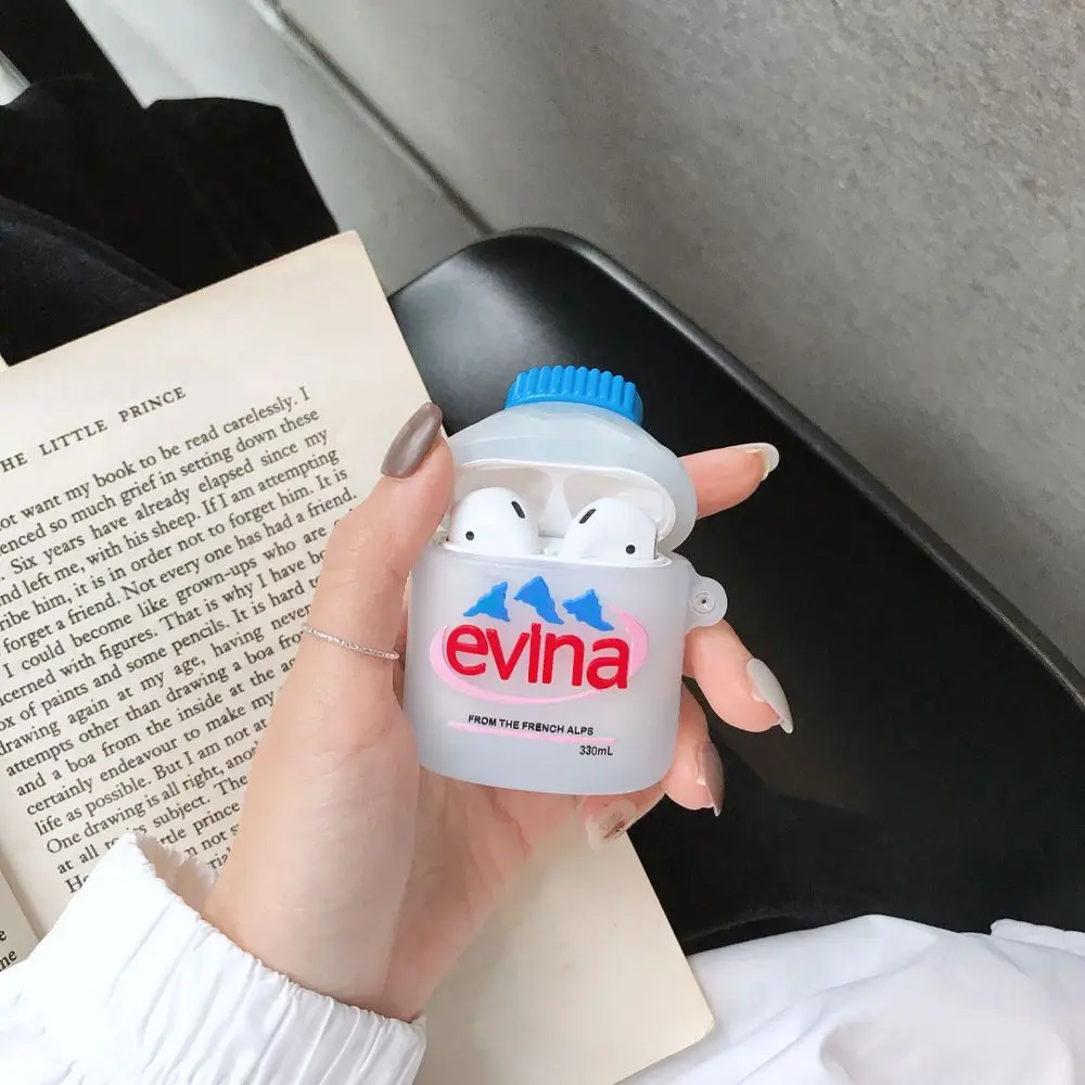 Модный силиконовый чехол с крючком для AirPods 1 2 3D наушников минеральной водой Pro 3