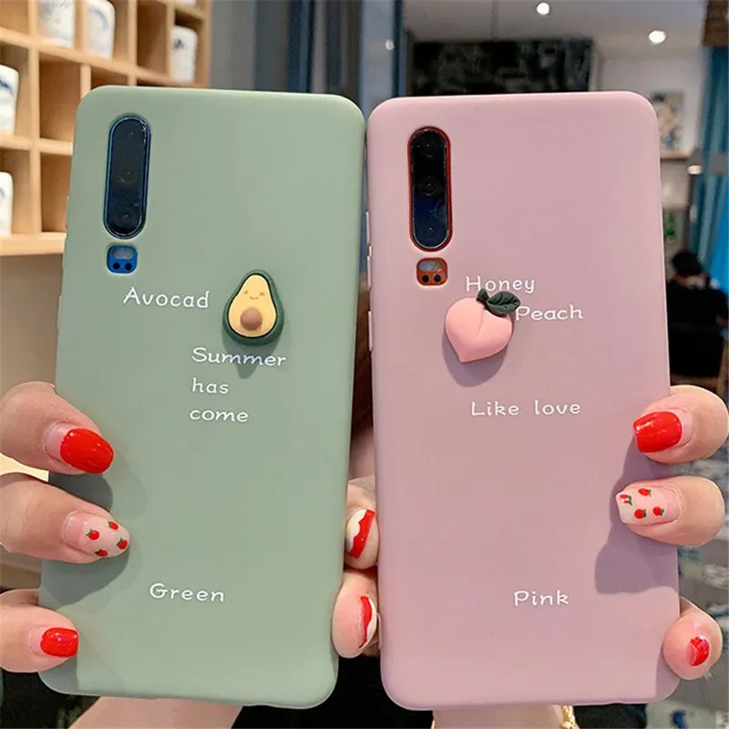 Мультяшный 3D чехол с фруктами для телефона Huawei P30 P20 Pro Lite Mate 20 30 Honor20 Honor 9X 8X Мягкий