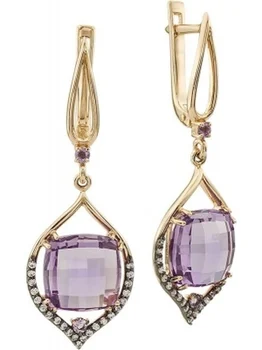 

Aloris earrings with amethyst and cubic zirconia in red gold