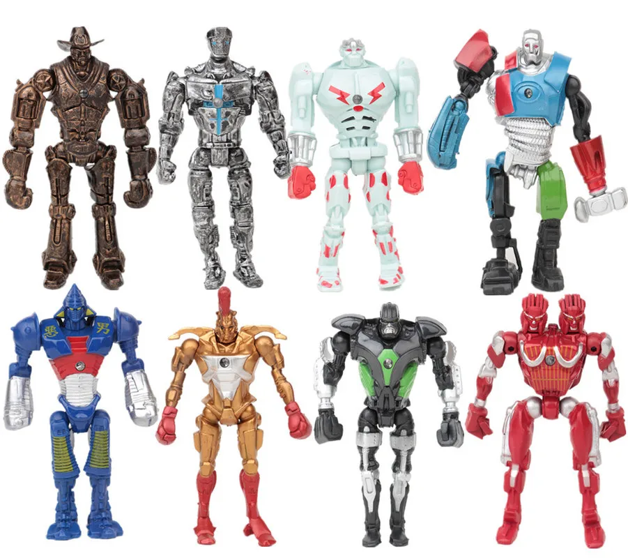 

13cm 8pcs/set Real Steel PVC Atom Midas Adam Duracell Raider Robot PVC Action Figure Collection Model Toys Classic Gift anime
