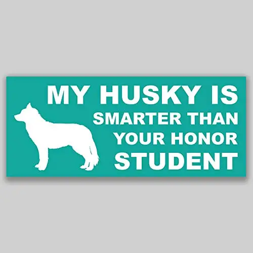 Для My Husky умнее, чем ваша честь студента виниловая наклейка стикер для окна автомобиля бампер 2-Pack качество УФ-защита