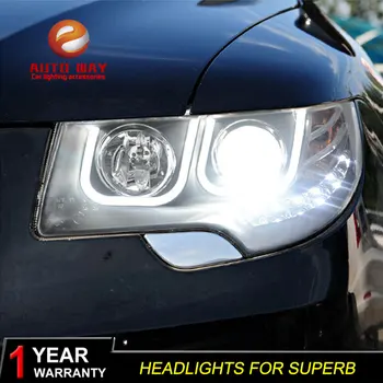 

high quality Car Styling case for Skoda Superb 2009-2013 Headlights LED Superb Headlight DRL Lens Double Beam HID Xenon