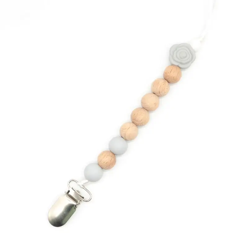 Детские зажимы для сосок, силиконовая цепочка для пустышки, деревянные держатели для сосок, подарки для детского душа, зажимы для пустышки, BPA FREE