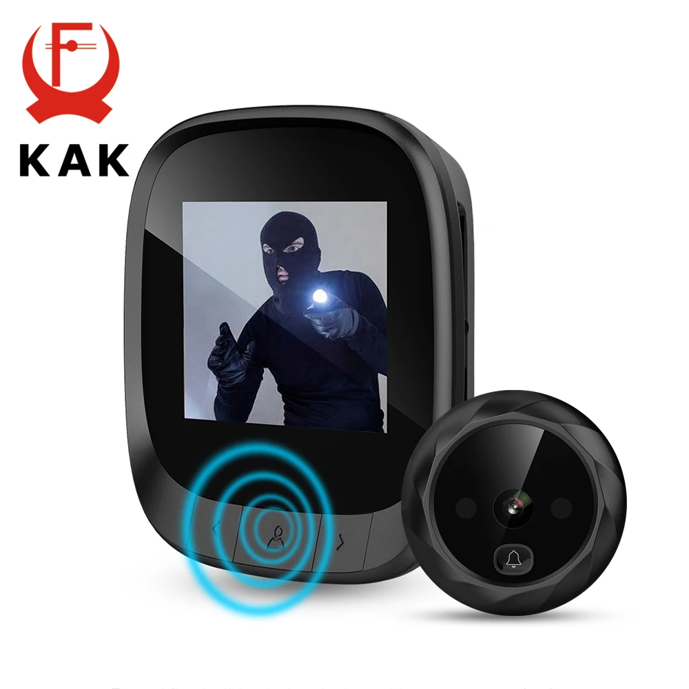 Eletrônico da Porta Câmera de Gravação de Fotos Tela Visor Campainha ir Noite Porta Olho Mágico Câmera Digital Inteligente Visualizador Kak 2.4 Lcd