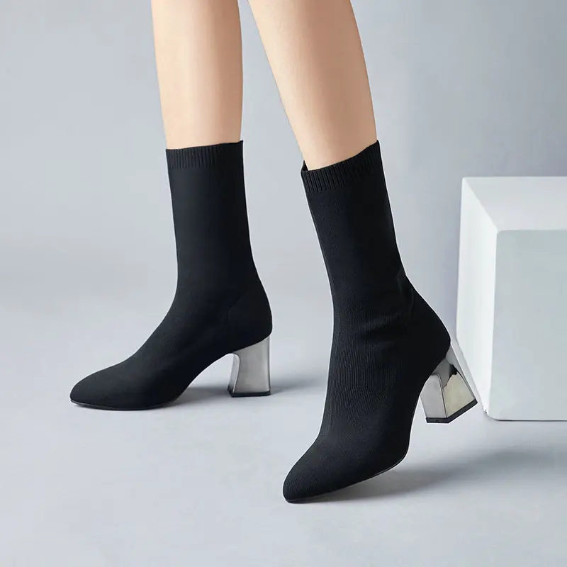 

Winter Women High-top keep warm Cross-tied boots Long-barreled casual sock boots Height Increasing 7CM snow Shoes B22-76