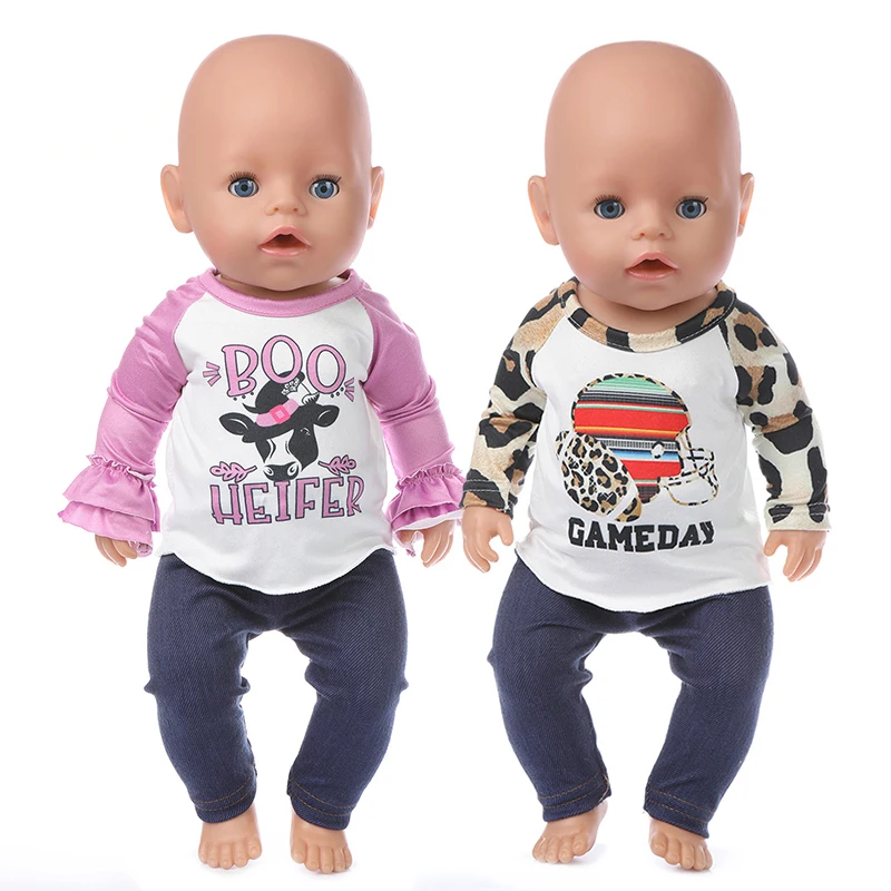 

2023 New Leisure suit Doll clothes Fit For 43cm/17inch baby Doll Reborn Babies Clothes And 17inch Doll Accessories