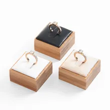 

Wooden ring display stand rings organizer jewelry holder jewellery show props jewlery box packaging leather and velvet case