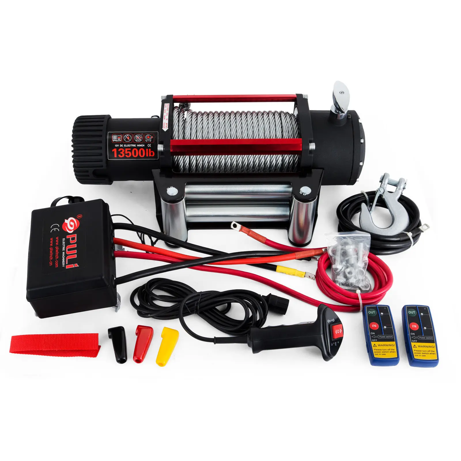 

12v 13500lb 6123.5kg Heavy Duty Steel Cable Car Electric Recovery Winch
