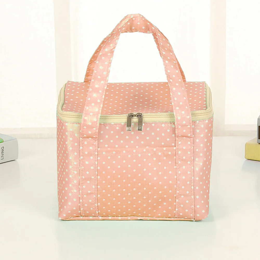 Термоизолированный холщовый полосатый бокс для пикника, Женская рабочая переносная сумка для обеда, мужская сумка-холодильник для молока и фруктов