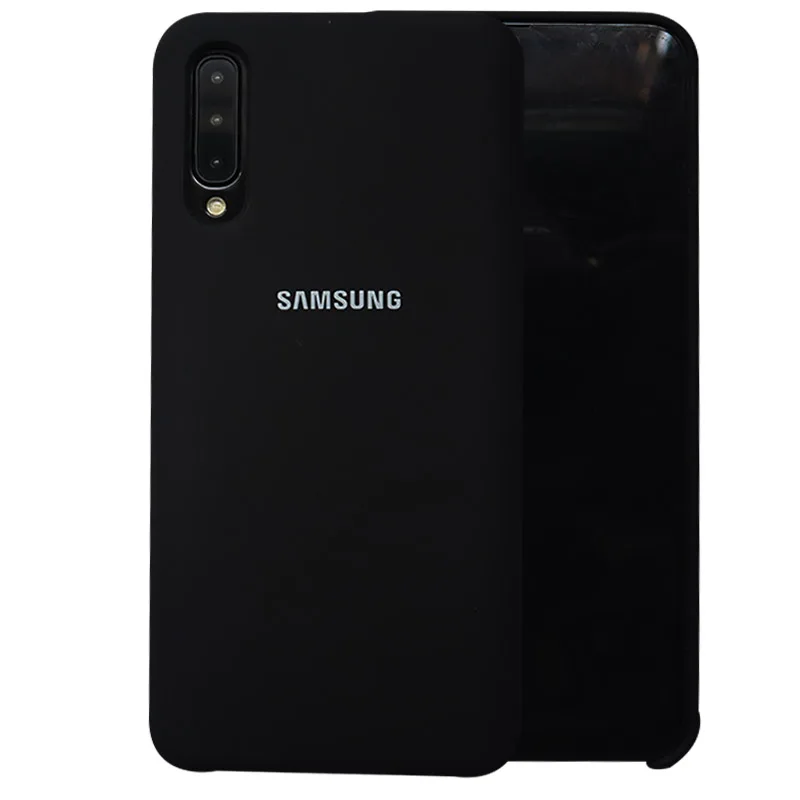 Чехол на самсунг а50 Samsung A50 Чехол жидкий силикон мягкий защитный samsung Galaxy A70 A50 A30 A10 A60 A40 A90 чехол для Galaxy A50 чехол - Цвет: Black
