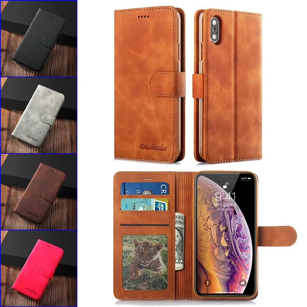 

Flip Cover Book for iPhone 8 x xs xr 7 max Plus 6 6S Logo Leather luxury Case Photo Card Wallet Holder sewing Suture Phone Shell