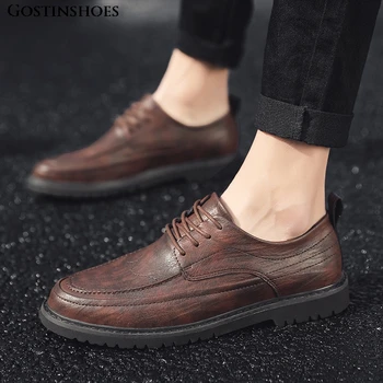 

Casual Buty Meskie Men Teenager Cow Buty Meskie KPOCCOBKN Business Brogue Shoe