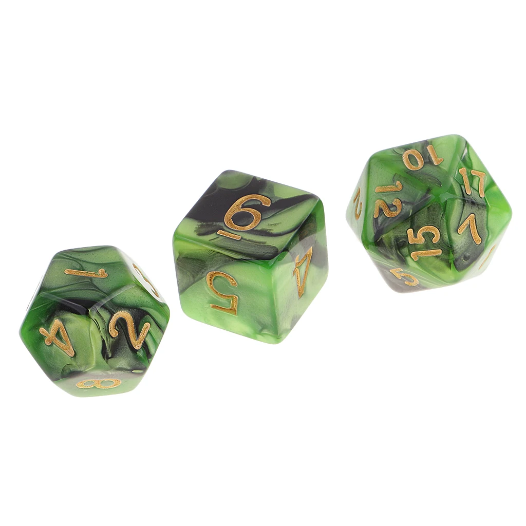7 Pieces Dice Set D20 D12 D10 D8 D6 D4 for DND RPG Board Game Board Game Dice Party Gambling Dices Game Digital Dices