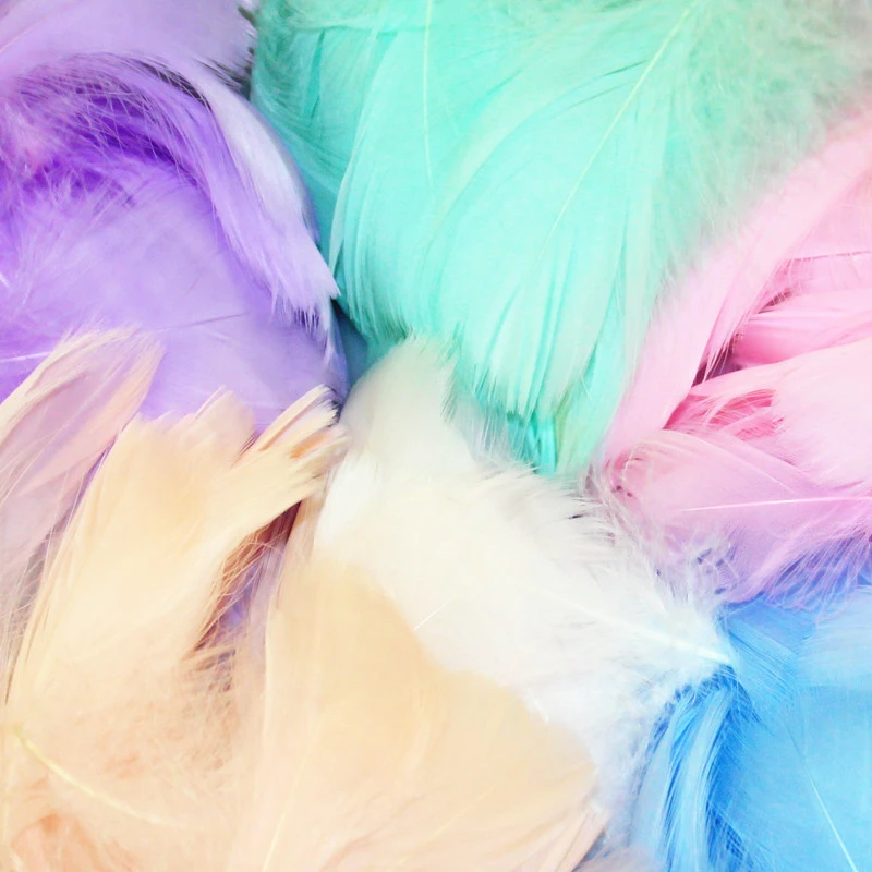 Goose Feathers Craft Feathers Natural Feathers Soft Fluffy Plume 100pcs 4-8cm 8-12cm Floating Goose Feather DIY Small Feathers Festival Party DIY Craft Wedding Decoration